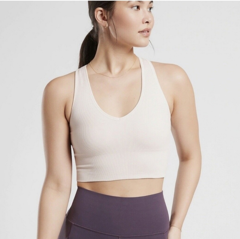 Athleta Aurora Crop Rib Tank in Veil Grey Size: XXS NWT with CALL OUT